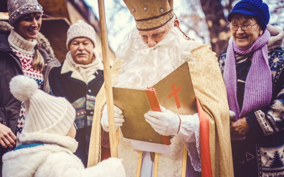 Modern St. Nicholas with children