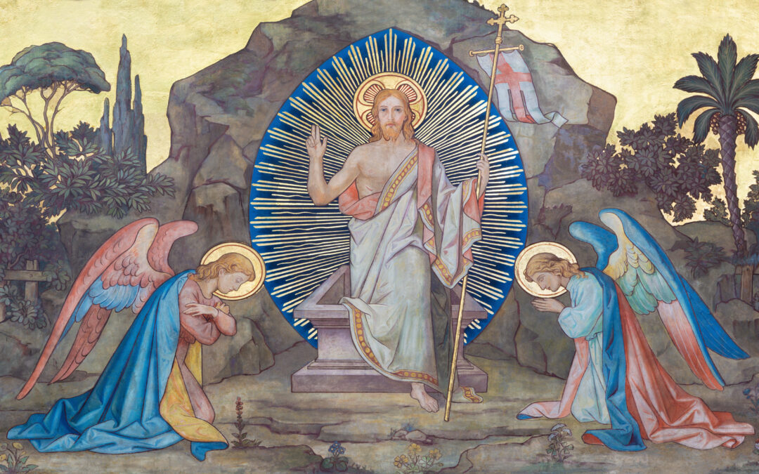 The fresco of Resurrection in church kostel Svateho Cyrila Metodeje probably by František Sequens