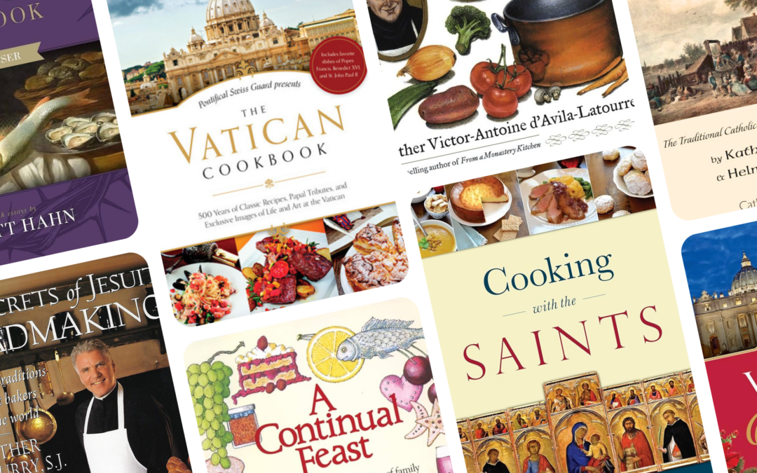 montage of catholic cookbook covers