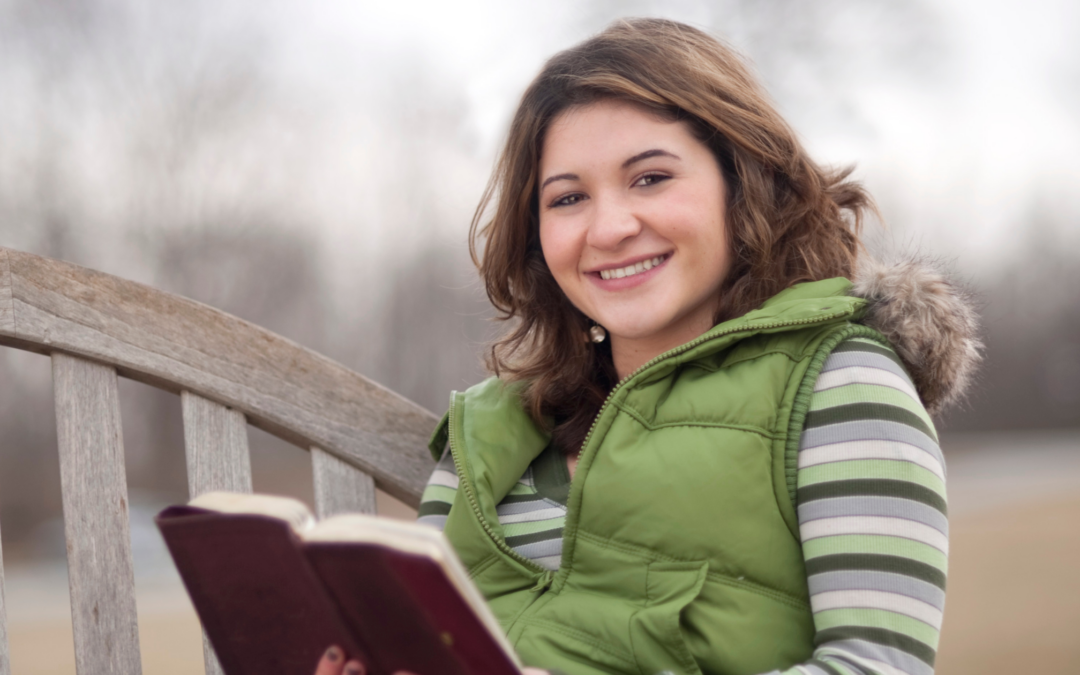 Catholic homeschool teen reading