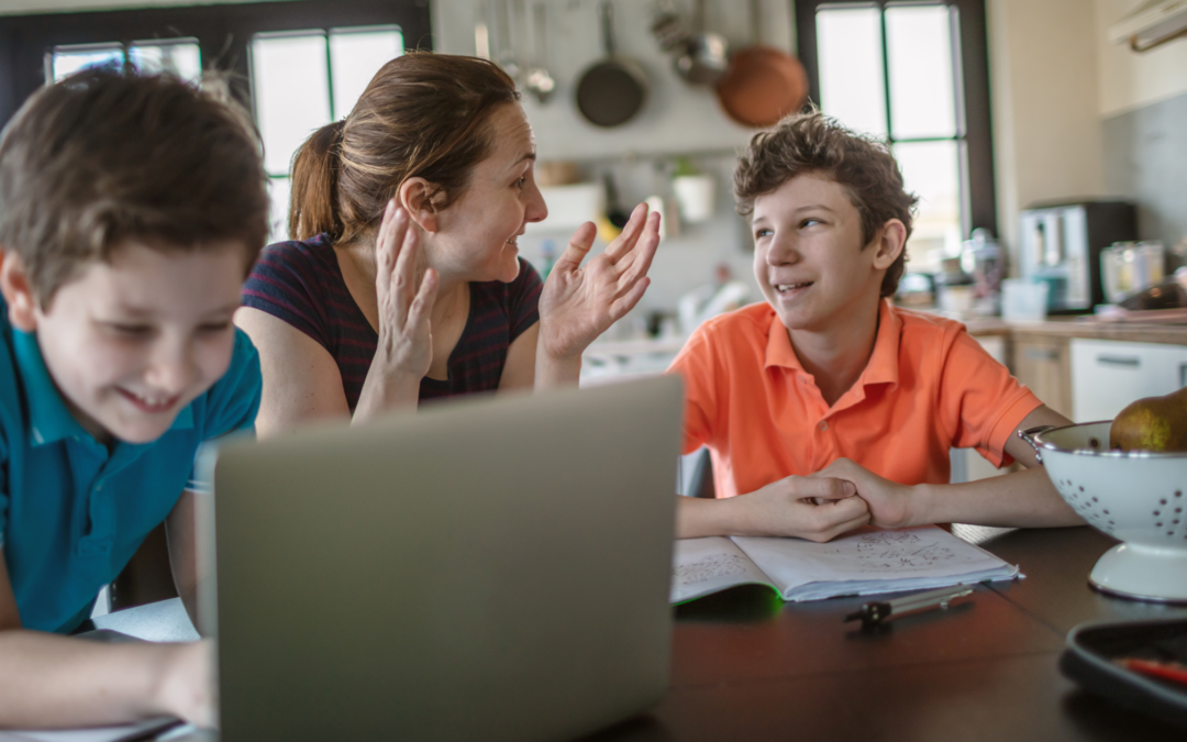 Catholic mom homeschooling her kids