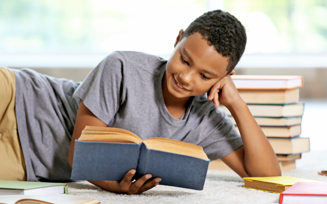 catholic homeschool boy reading poetry