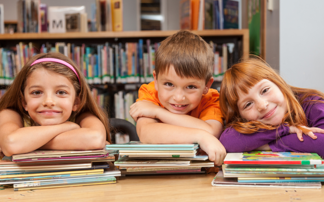 catholic homeschool kids at the library