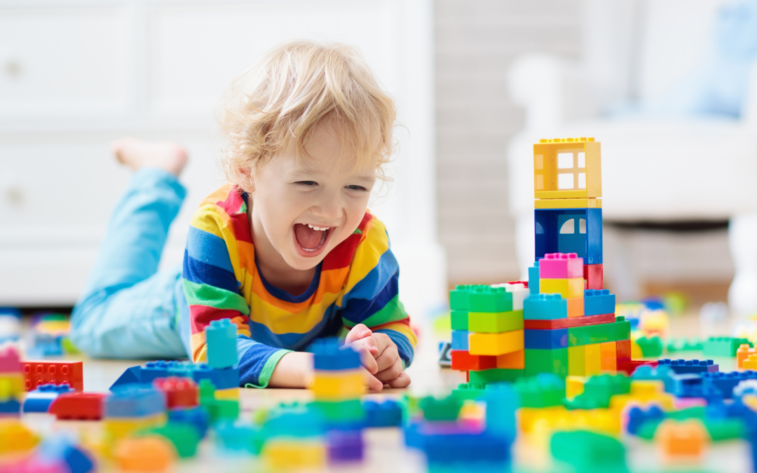 homeschool preschool child learning math through legos