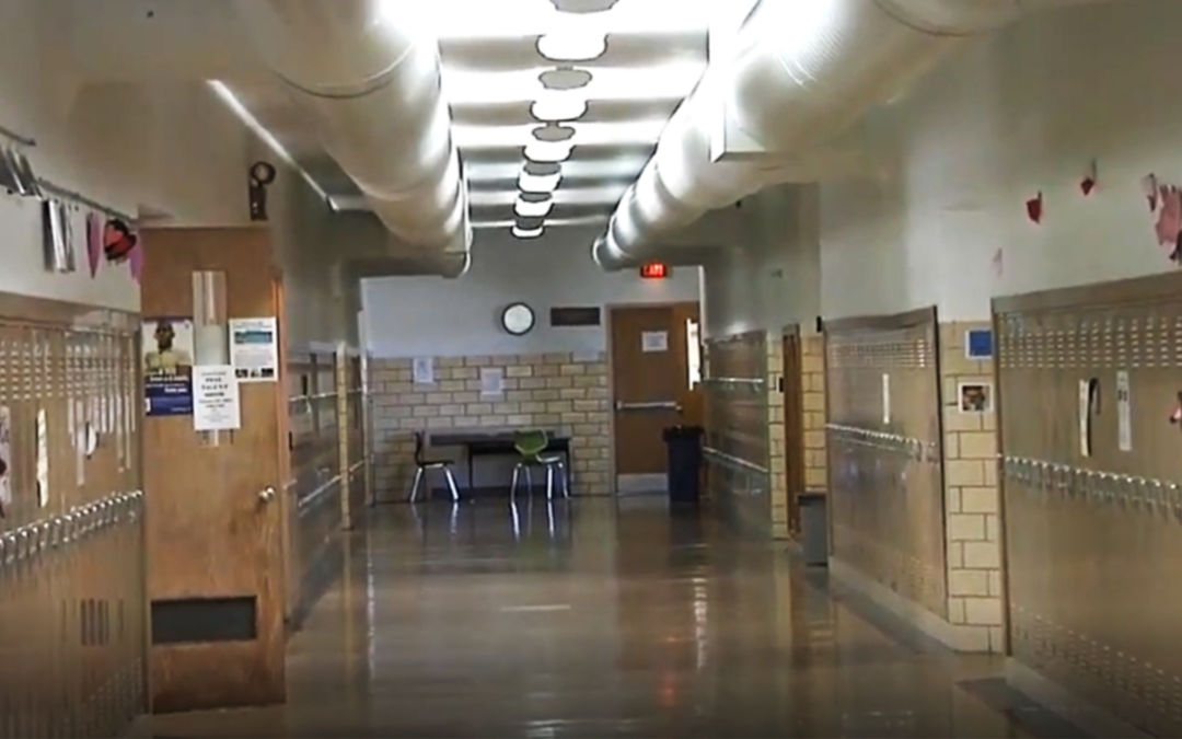 John Dewey Academy hallway with lockers