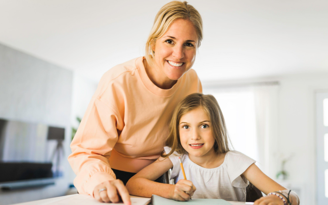 Catholic homeschool mom and daughter