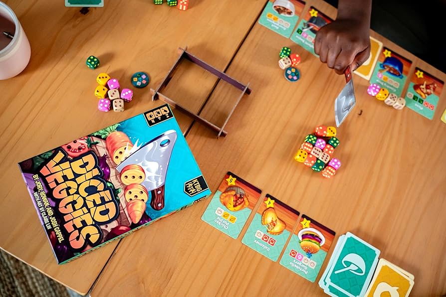 diced veggies board game