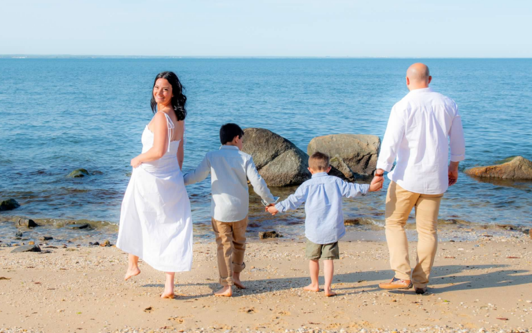 kaitlin zara with her homeschool children and husband